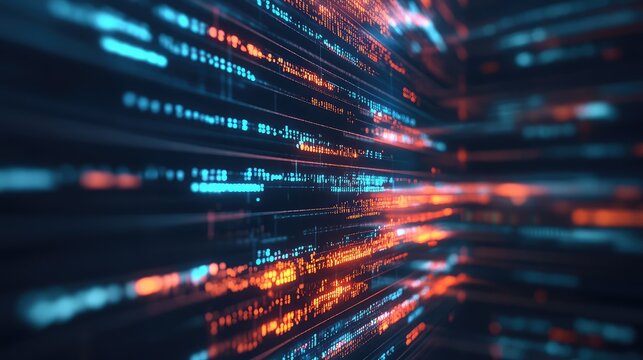 Streaming digital data code displaying abstract technology background