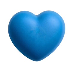 Fototapeta premium Blue heart shape isolated on the transparent background symbolizing love, calmness, health, and emotional balance