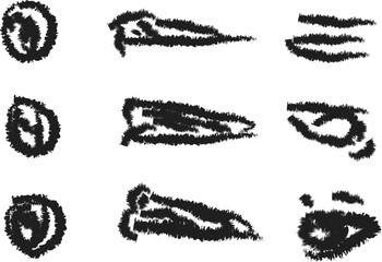 Grunge Brush Stroke Arrows Set – Rough Hand-Drawn Direction Marks & Textured Ink Elements