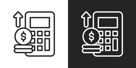 budgeting Icon In Black And White Line Style