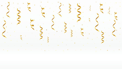 Set of decorative vector illustration shiny  gold confetti  isolated on white background
