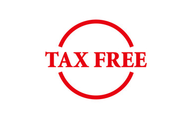 TAX FREE - Red Rubber Stamp with text message TAX FREE
