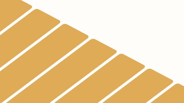 Angled gold rectangles with rounded corners run diagonally across a white background