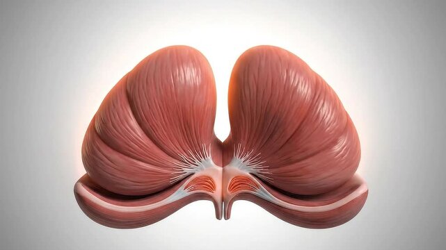 Detailed 3D Medical Animation Visualization of the Human Lungs and Diaphragm Muscle with Anatomical Accuracy in a Clean Clinical Setting