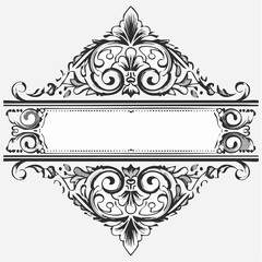 Classic Decorative Border Template with Empty Text Space