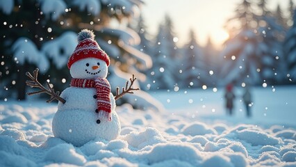 Ein Schneemann im Schnee - Weihnachten 2025