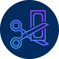 Cutting icon for business risk, website, application, printing, document, poster design, etc