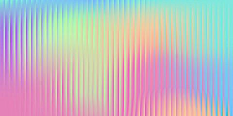 Corrugated gradient background. Fractal glass holographic pattern with 3d vaporwave effect and foil texture