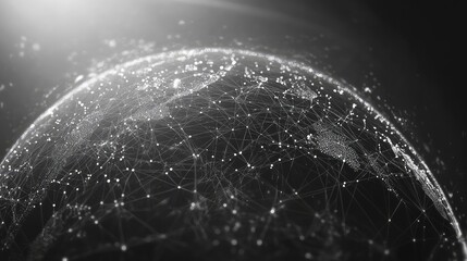 Global network connecting people on earth with data technology