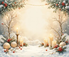 una escena caprichosa del pa&iacute;s de las maravillas invernal para una tarjeta de felicitaci&oacute;n que encarna un ambiente c&aacute;lido y acogedor