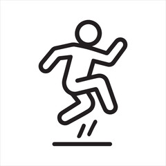 Person jumping outline icon vector
