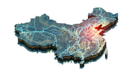 China Map with Glowing Highlight A Visual Representation