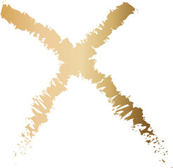 cross golden bursh stoke line