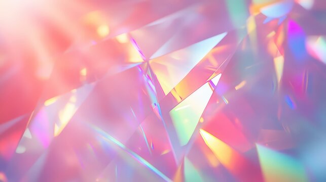 Refracting light creating a colorful abstract prism background