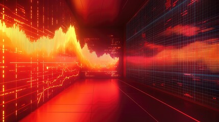 Financial data evolving on digital trading screens