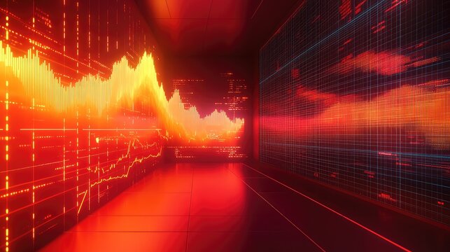 Financial data evolving on digital trading screens
