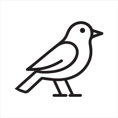 Bird side profile outline icon vector
