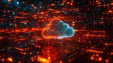 Cloud computing data storage network technology concept