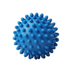 A textured blue spherical object with many small protrusions isolated on transparent background