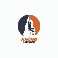 Inspiring hiking adventure graphic for outdoor enthusiasts and travel companies seeking bold imagery