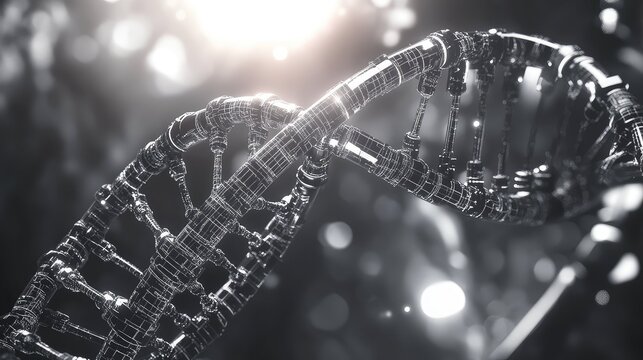 Futuristic dna helix structure representing science and innovation