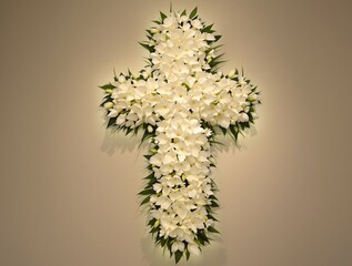 Elegant Floral Cross Tribute