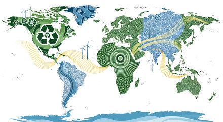 Sustainable World Global Environmental Awareness Illustration