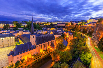 Obraz premium Luxembourg city, the capital of Grand Duchy of Luxembourg. The Old Town and Grund quarter.