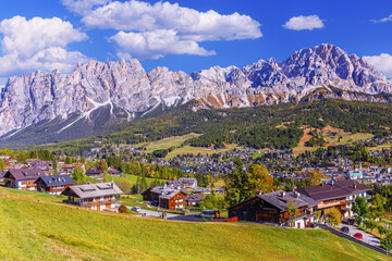 Cortina d'Ampezzo resort, also known as the Pearl of the Dolomites, Italy, Europe.