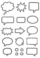 Hand-drawn Speech Bubbles Collection Doodle Speech and Thought Cloud Clipart Pack
