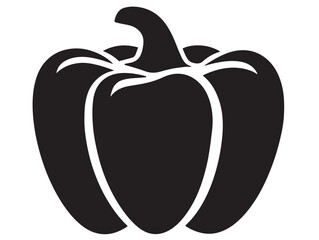 Bell pepper icon vector illustration solid black white background vegetable