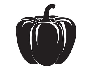 Bell pepper icon vector illustration solid black white background