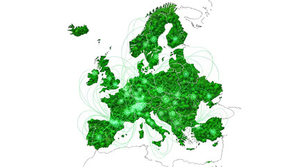 European Connectivity A Digital Network Map Depicting Infrastructure, Trade, and Relationships