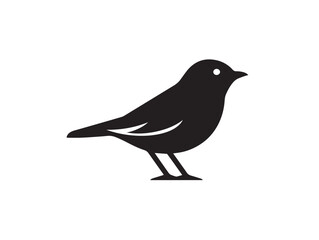 Bird icon vector illustration solid black white background animal
