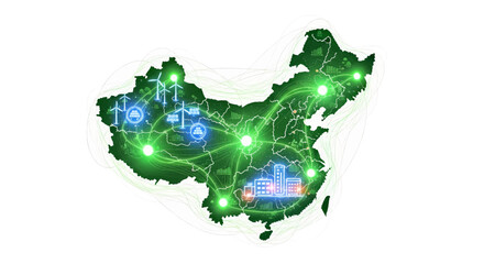 China's Green Energy Revolution A Technological Map Illustrating Renewable Power Infrastructure