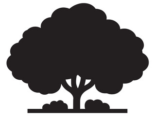 Bush icon vector illustration solid black white background shrub