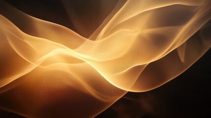 Abstract golden flowing waves creating soft warm texture