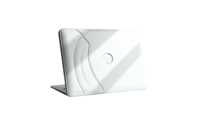 Minimalist laptop back, ridged, with deep shadow