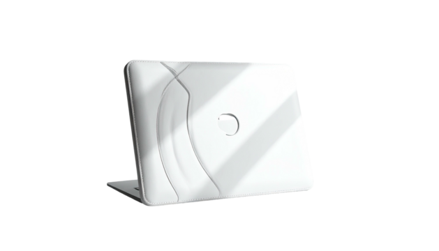 Minimalist laptop back, ridged, with deep shadow