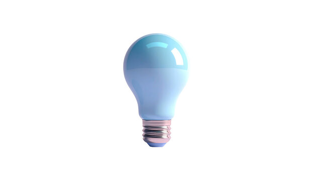 Lightbulb with cool color, illuminated on black