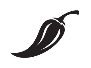 Chili pepper icon vector illustration solid black white background graphic