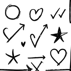 Adobe Illustrator Artwork Hand drawn crayon wavy arrow collection. Color curved, zig zag and squiggle doodle arrows set. Charcoal sketch pointers and direction lines. Vector pastel pencil, chalk or ma