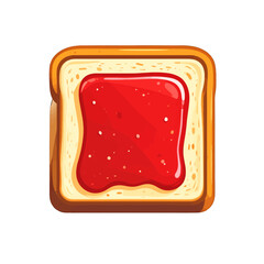 Pixel Art Toast With Strawberry Jam Close Up Studio Shot