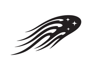 Comet icon vector illustration solid black white background space symbol