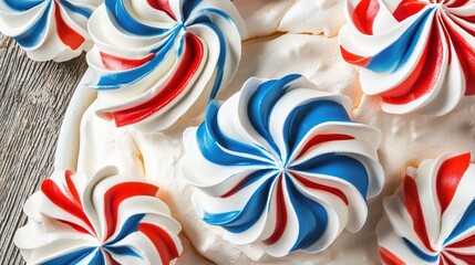 American Independence Day Themed Pavlova, Patriotic Celebration Material
