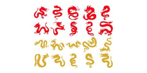 Chinese Dragon Mythical Silhouette