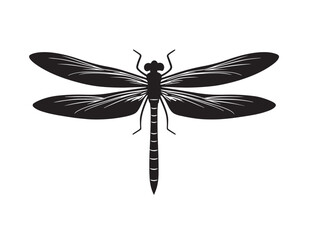 Dragonfly icon vector illustration solid black white background insect graphic