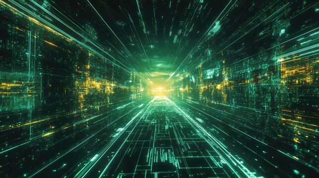 Digital data stream tunnel in cyberspace network - Powered by Adobe