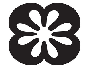 Flower petal icon vector illustration solid black white background graphic