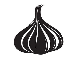 Garlic icon vector illustration solid black white background cooking design